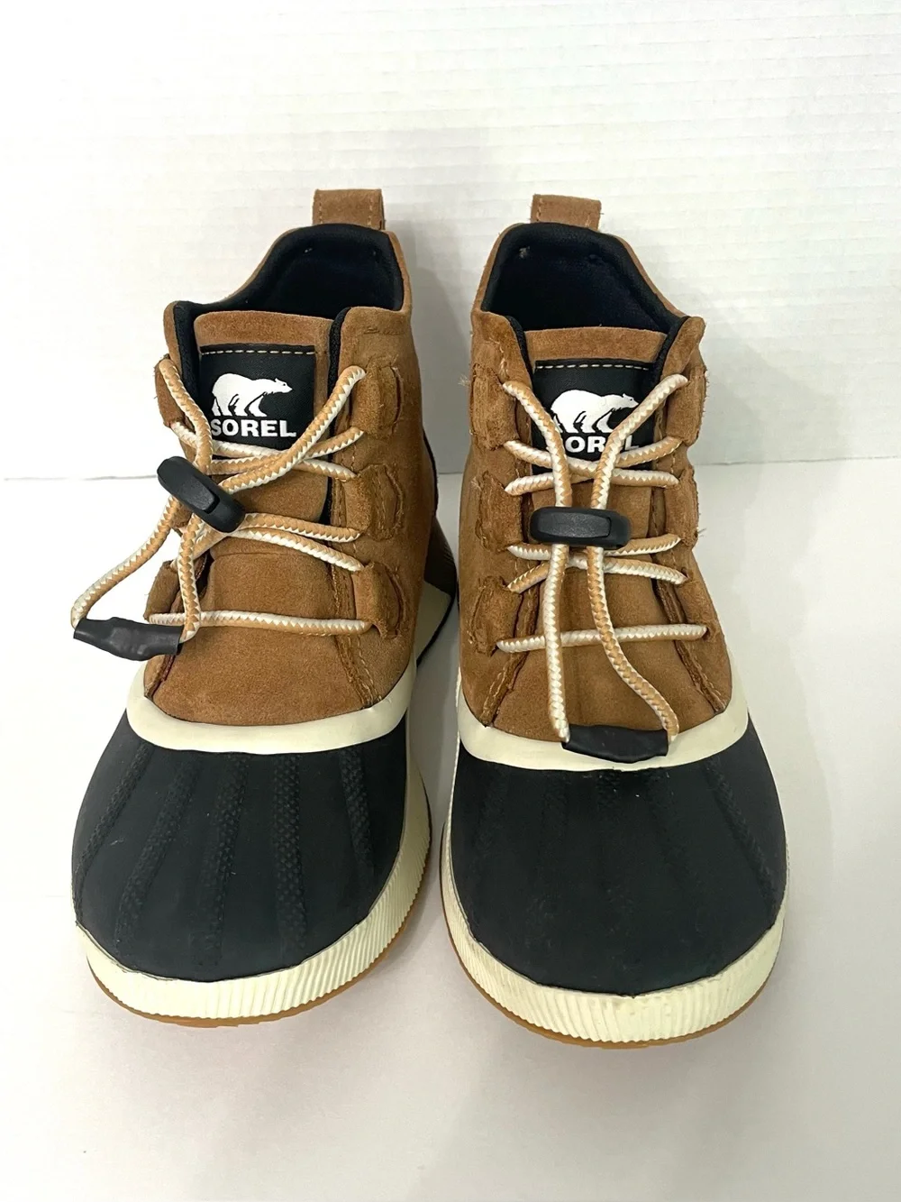 Kids Sorel Out N About Duck Boots Brown Black Cream Sz 4 Waterproof Outdoor